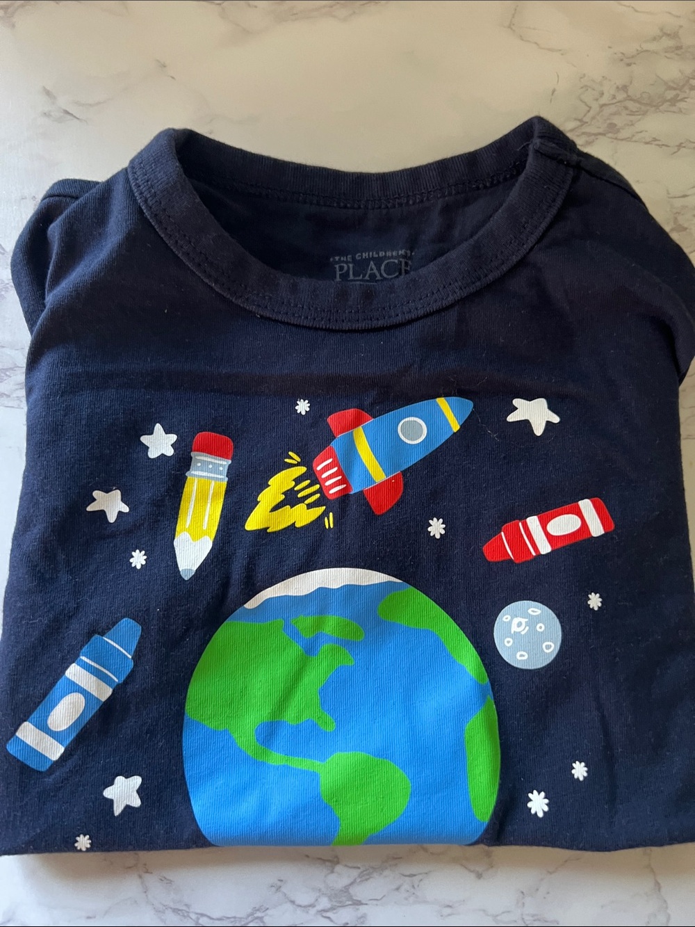 The Children's Place Navy Space & Planet Graphic Tee